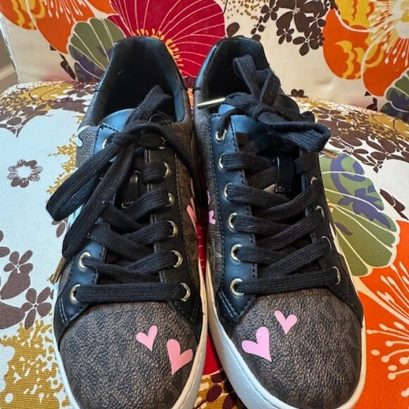 MICHAEL Michael Kors Poppy Lace Up Painted NYC Trainers Sneakers Women’s Sz 6.5 - Picture 2 of 5